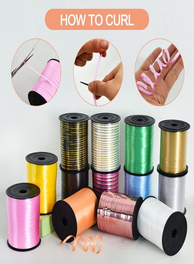 تونيفول شريط تونيفول 500 ياردة للتجعيد - شريط بالون - خيط معدني ذهبي وردي لامع لتزيين الأعمال اليدوية، وتغليف الهدايا، وشرائط وأقواس لهدايا أعياد الميلاد ورأس السنة الجديدة وحفلات التخرج - Image 3