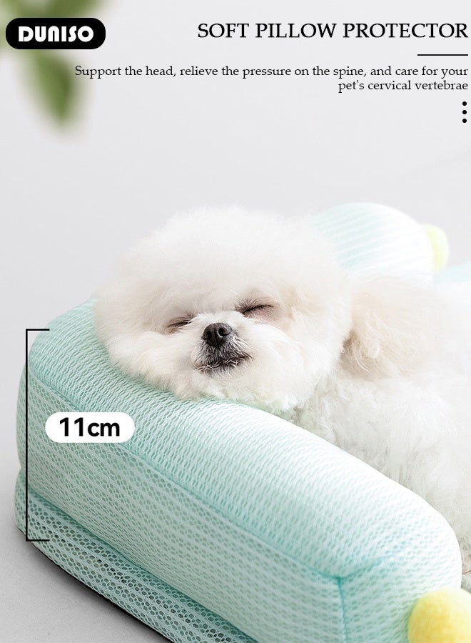 DUNISO Pet Cooling Mat, Portable Pet Cooling Blanket, Summer Cooling Mat for Dogs Cats, Floor Mat, Pet Sleeping Pad with Pillow for Dogs Cats, Waterproof Bottom,  Suitable for Sofa/Bed/Floor/Car Seats  - Image 5