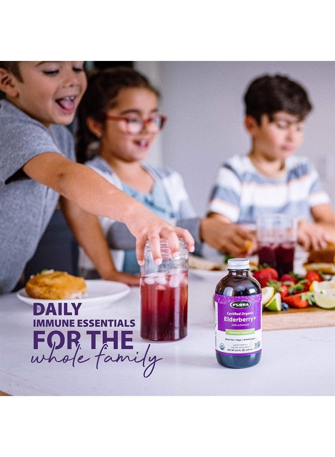 Flora Organic Black Elderberry Syrup + 8.5oz - Immune Booster with Echinacea, for Kids & Adults, No Added Sugar, Gluten Free, Vegan, SambuGuard - Image 4