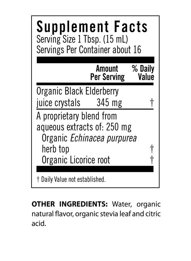 Flora Organic Black Elderberry Syrup + 8.5oz - Immune Booster with Echinacea, for Kids & Adults, No Added Sugar, Gluten Free, Vegan, SambuGuard - Image 5