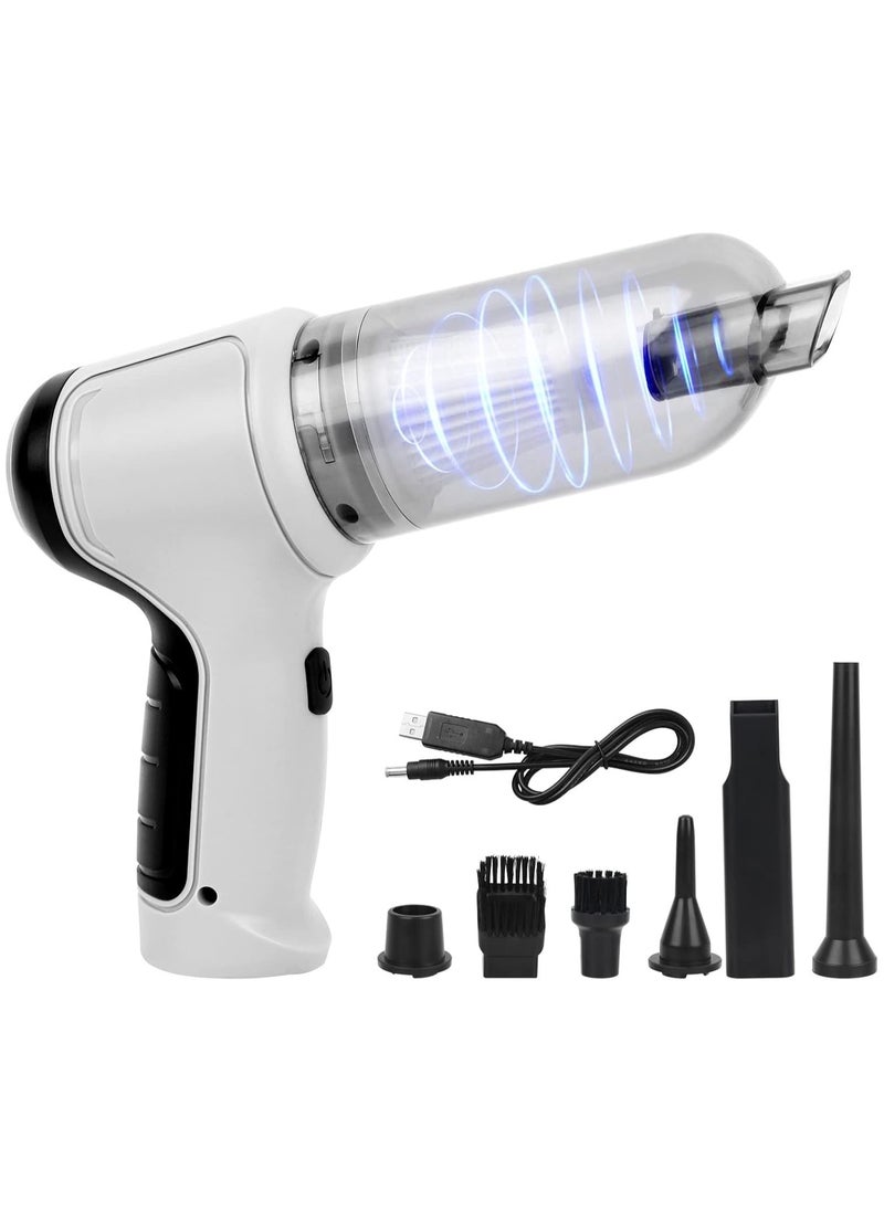 HIULLEN - HIULLEN Mini Cordless Handheld Vacuum Cleaner, Car Vacuum, Cordless Portable Vacuum Cleaner with 4 Nozzles and USB Charging Cable, for Car, Home and Cleaning (Grey) - Image 1