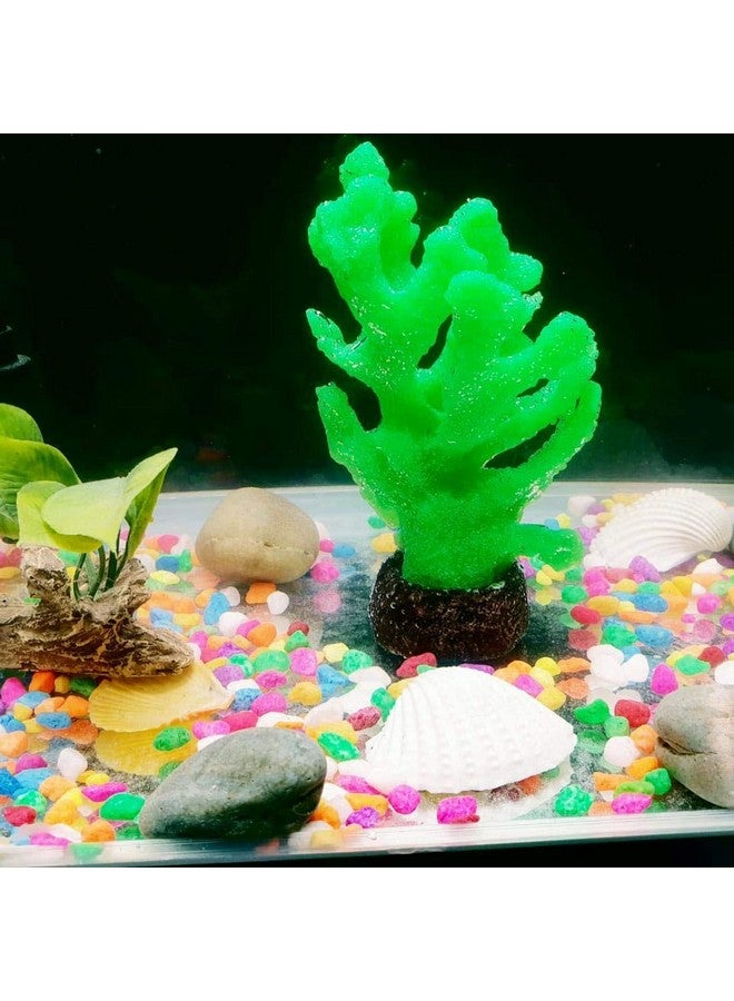 Emily Pets Glowing Effect Coral Artificial Decoration Silicone Plant Ornament, Artificial Fake Lotus Fish Tank For Aquarium Decoration (Pack Of 8)  - Image 5