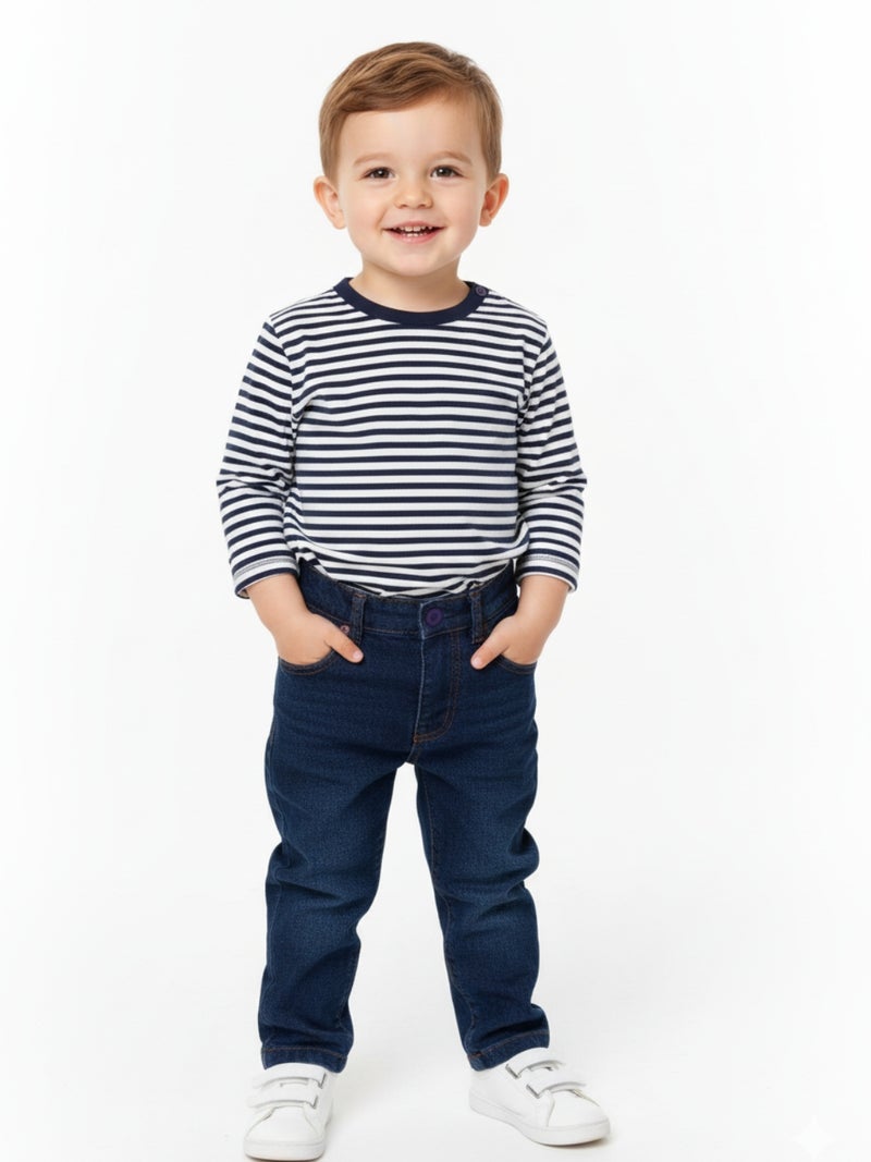 Pranava Boys Blue Denim Straight Fit Jeans – Comfortable - Image 2
