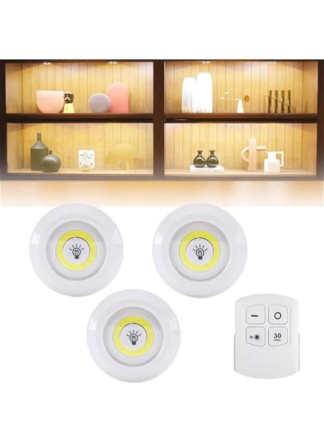 رينكس 3 حزم م الأضواء الصغيرة مع جاز التحكم ع عد ، إضاءة ليلية تقية COB LED تحت الخزاة قالة للتعتيم ، أضواء خزاة تعمل ال لاسلكية ، أضواء سرير لاسلكية لمصاح الليل لدولا الملاس والخزاة والمطخ - Image 1