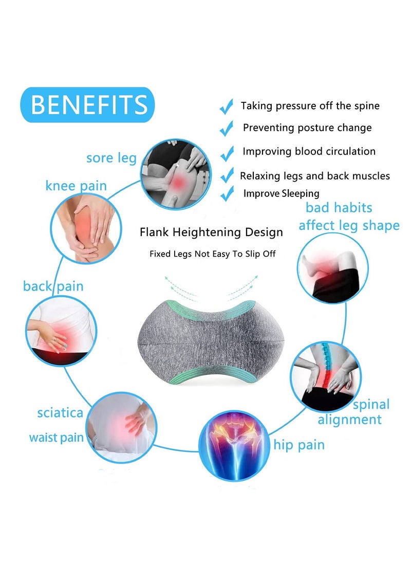 SYOSI Knee Pillow for Sleeping On Side,Memory Foam Contour Leg Pillow Cooling Bed Wedge Back Support Pillows,Pain Relief for Lower Back Sciatica Hip Joints,Ergonomic Pregnancy Sleep Knee Cushion  - Image 3