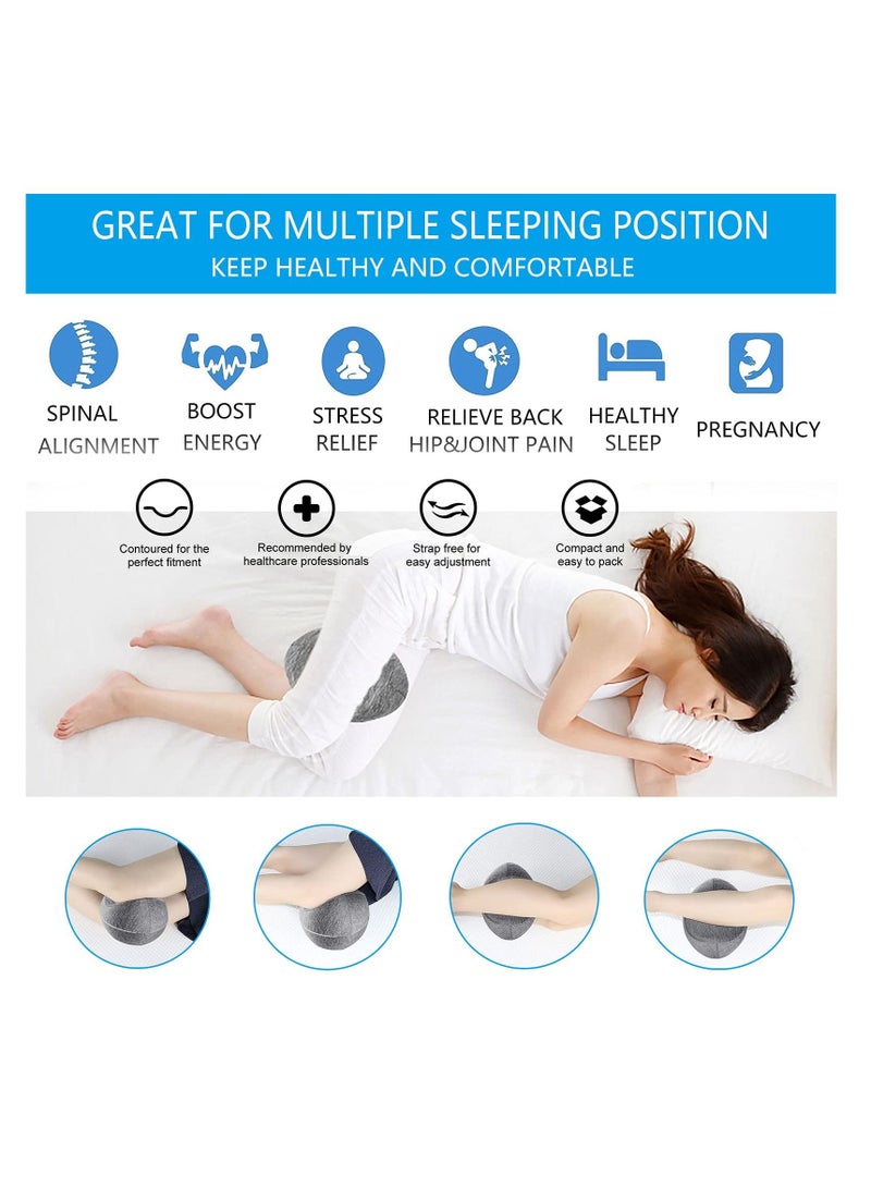 SYOSI Knee Pillow for Sleeping On Side,Memory Foam Contour Leg Pillow Cooling Bed Wedge Back Support Pillows,Pain Relief for Lower Back Sciatica Hip Joints,Ergonomic Pregnancy Sleep Knee Cushion  - Image 2