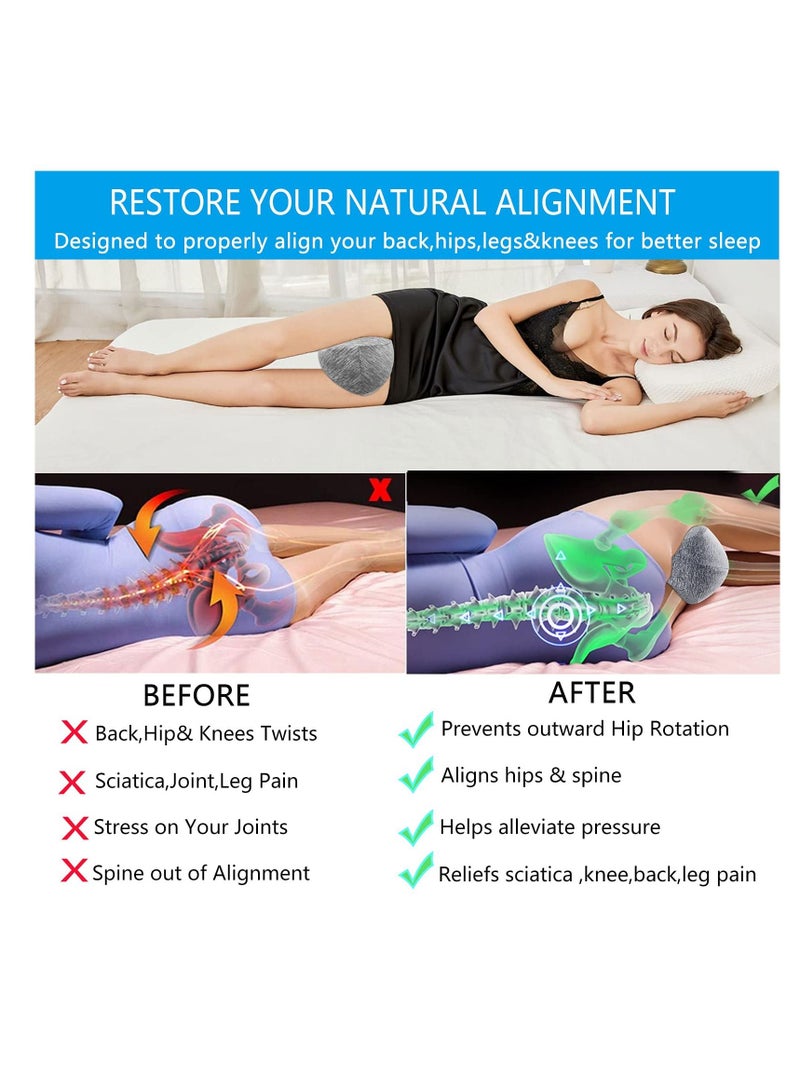 SYOSI Knee Pillow for Sleeping On Side,Memory Foam Contour Leg Pillow Cooling Bed Wedge Back Support Pillows,Pain Relief for Lower Back Sciatica Hip Joints,Ergonomic Pregnancy Sleep Knee Cushion  - Image 4