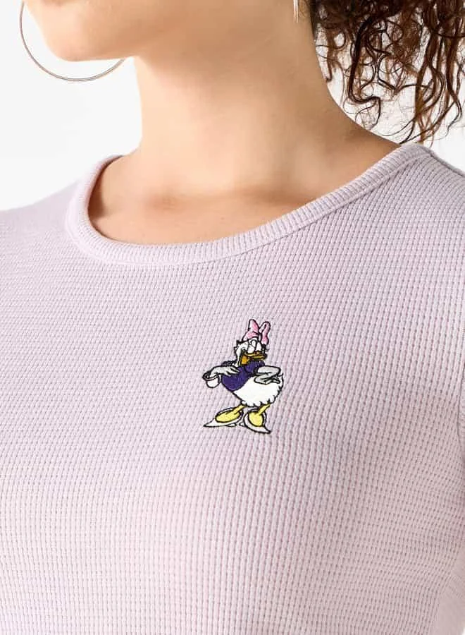 SP Characters Daisy Duck Embroidered Round Neck T-shirt