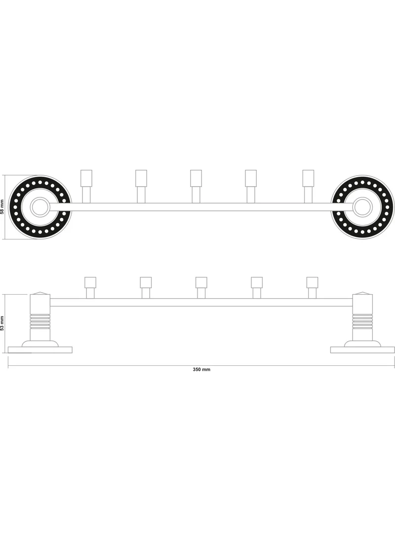 Saray Banyo Saray Bathroom Olimpos 5-Piece Hanger