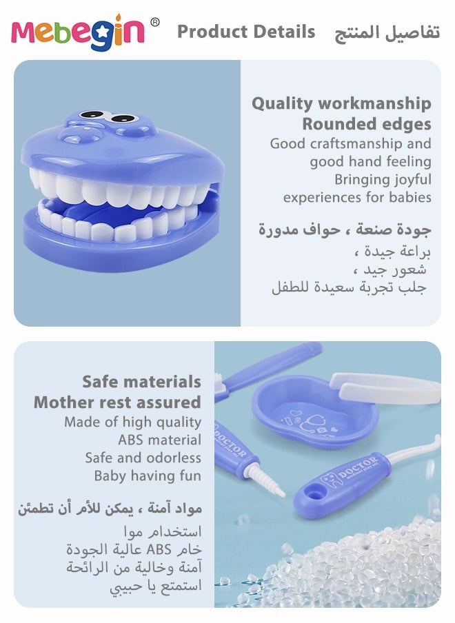 MEBEGIN 9PCS Brushing Toys Set with Oral Mirror, Toothpaste, Toothbrush and Other Accessaries, Dentist Kit for Kids Hygienic Habbit Cultivation, Doctor-themed Play House Toys, Medical Role Play Toy, Fun Dentist Game for Kids, Preschool Education Toy  - Image 4