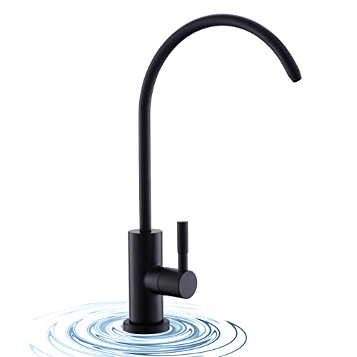WEWE Matte Black Drinking Water Faucet Non Air Gap Stainless Steel Filtered Faucet for Kitchen Sink Reverse Osmosis System - Image 1