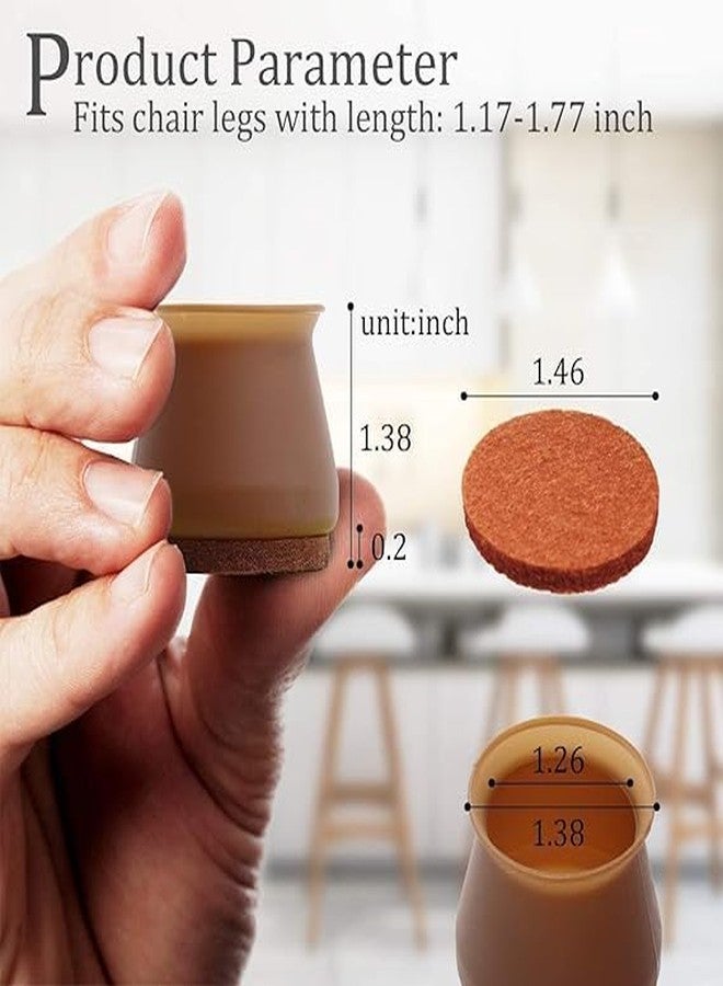 ROHISHALA 24 Pcs Silicone Rubber Chair Leg Floor Protectors Chair Leg Caps Furniture Protector to Prevent Scratches, Reduce Noise, Anti-Slip Furniture Leg Covers for Chair, Stool Table (Brown) - Image 2