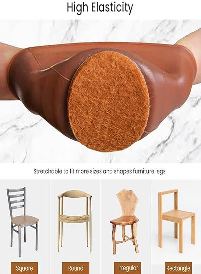 ROHISHALA 24 Pcs Silicone Rubber Chair Leg Floor Protectors Chair Leg Caps Furniture Protector to Prevent Scratches, Reduce Noise, Anti-Slip Furniture Leg Covers for Chair, Stool Table (Brown) - Image 5