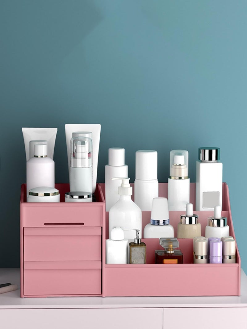 Rylan Cosmetic Organizer Box Drawers Storage Plastic Stationary Box | Make Up Organiser For Women | Kitchen Organizer | Wardrobe Organisers | Jewellery Organisers,Pink - Image 4