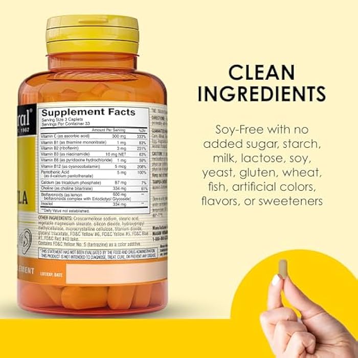 MASON NATURAL Advanced Ear Health, 33 Day Supply, Supports Normal Circulation in The Inner Ear & Ringing, 100 Caplets - Image 5