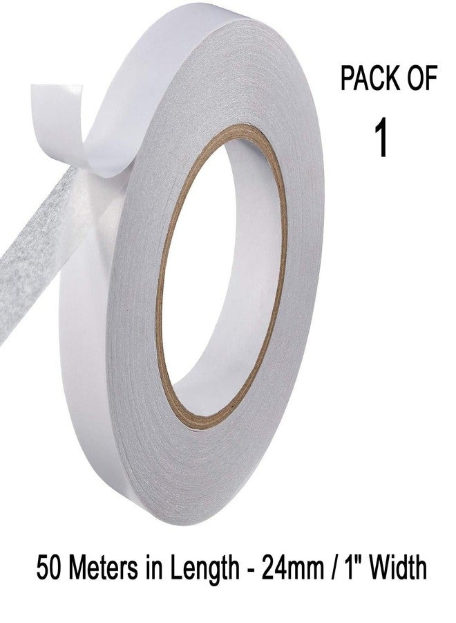 Beflix® Double Side Tissue Tape - 50 Meters in Length - 24mm / 1" Width - 1 Roll Per Pack - Easy Tear for Double Sided Adhesive Use, Best for Arts, Crafts, Photography, Scrapbooking - Image 2