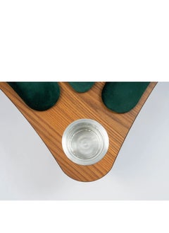 Rally Card and Game Table for Belote and Jakaroo Curved Wooden Floor With Cup Holder  - Image 3