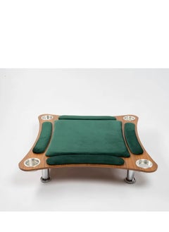 Rally Card and Game Table for Belote and Jakaroo Curved Wooden Floor With Cup Holder  - Image 4