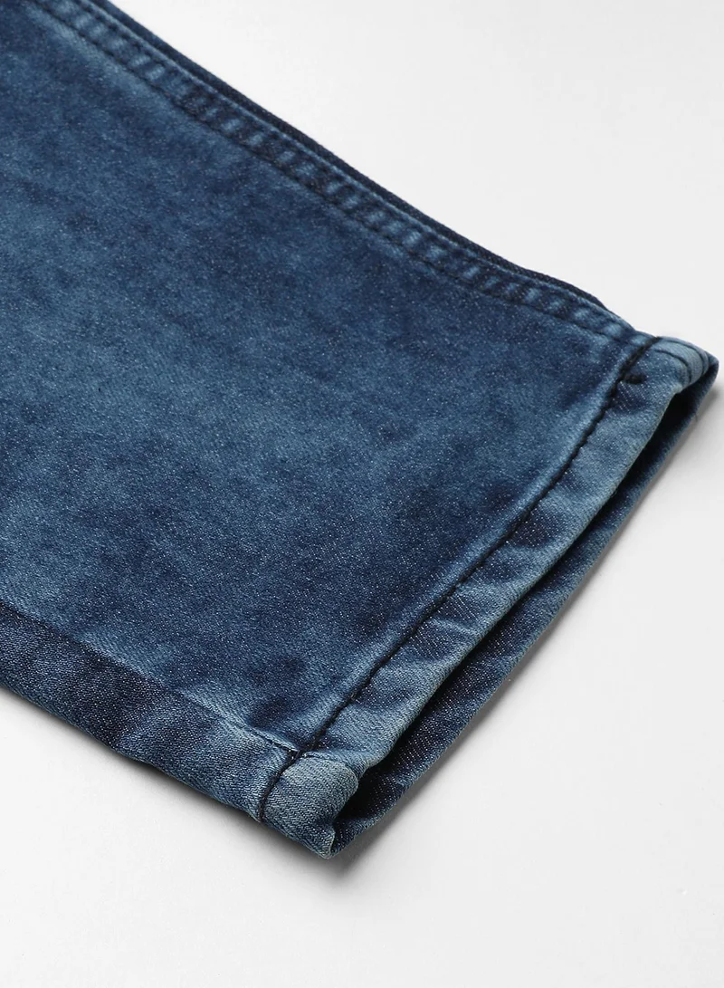 Campus Sutra Men's Classic Blue Medium-Washed Regular Fit Denim Jeans