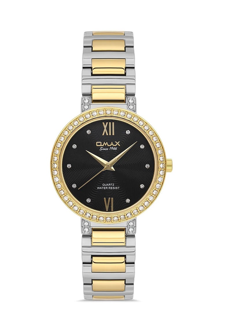 OMAX - Omax Women's Luxury Wristwatch, Watches for Women, Stainless Watches, Steel Band, Gold Dial, Waterproof Watch, 1 Year Warranty - Image 1