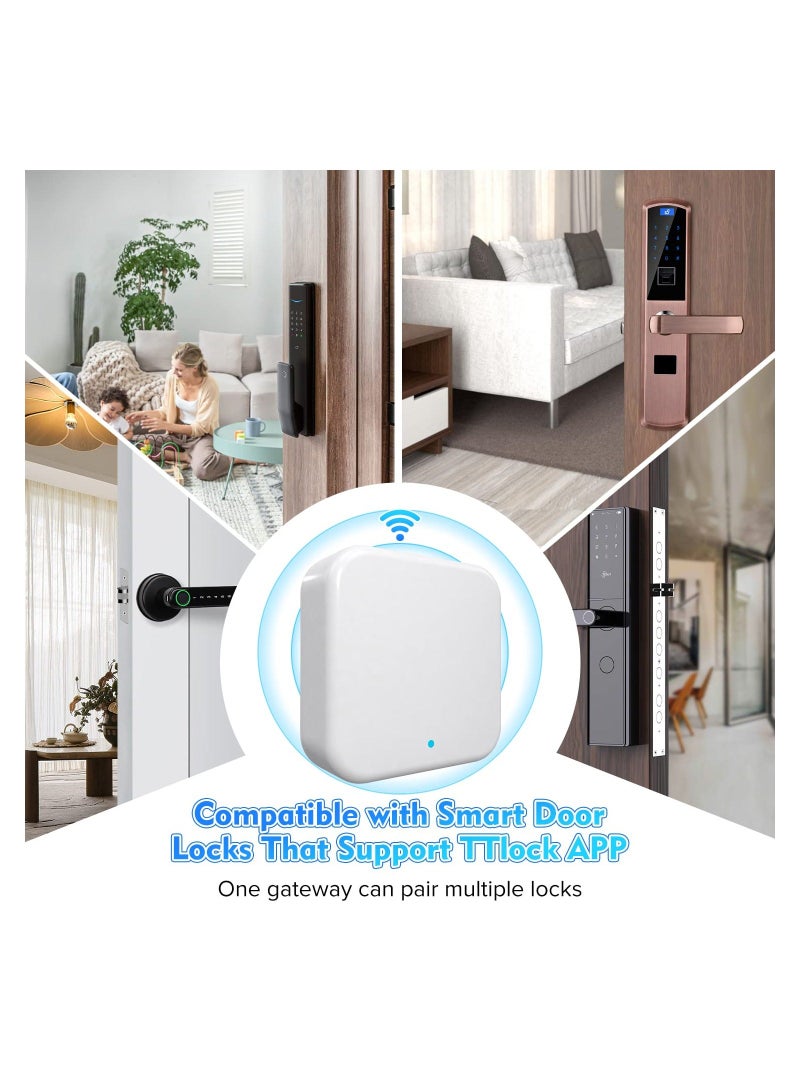Smart Wi-Fi Gateway, G2 Hub for Keyless Entry Door, Paired with Smart Door Lock to Realize APP Remote Control Support Voice and Remote Control with TT Lock App, Compatible with Alexa and Google Home