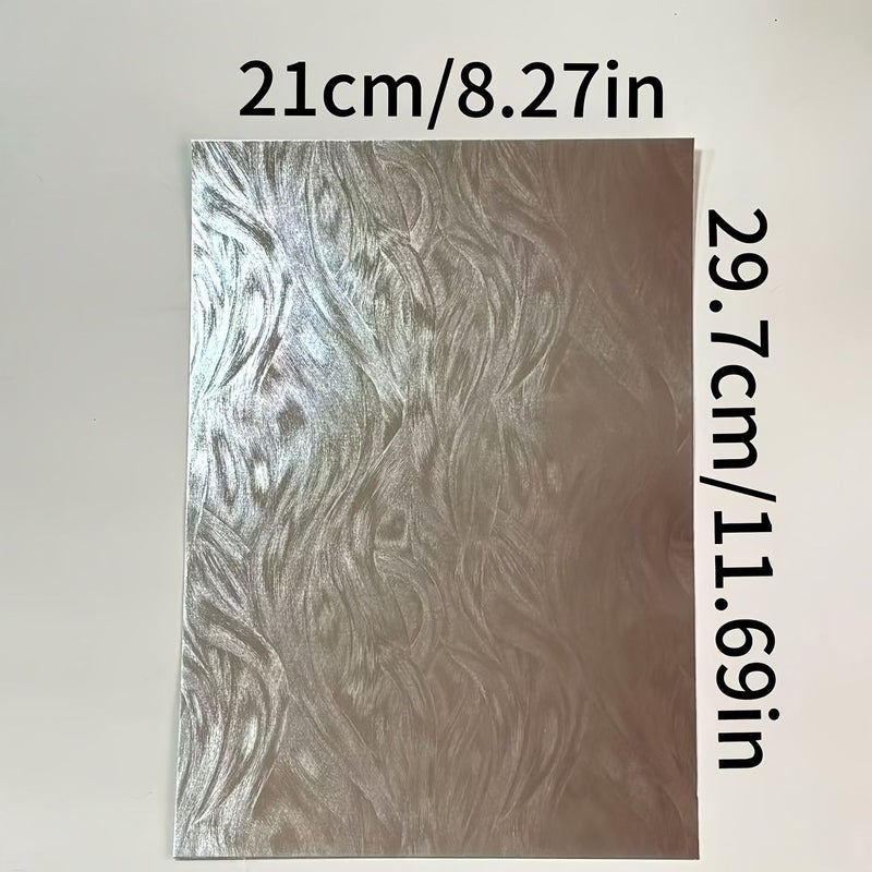 13 Sheets Silvery Feather Laser A4 Cardstock Metallic Luster Paper for Invitations Gift Boxes Party Decor - Image 2
