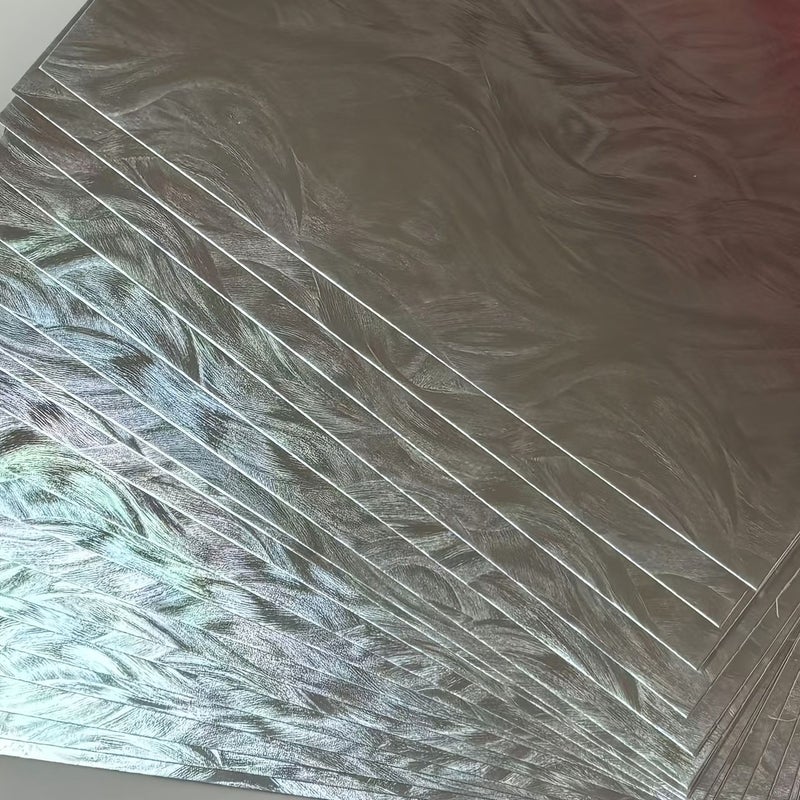 13 Sheets Silvery Feather Laser A4 Cardstock Metallic Luster Paper for Invitations Gift Boxes Party Decor - Image 4