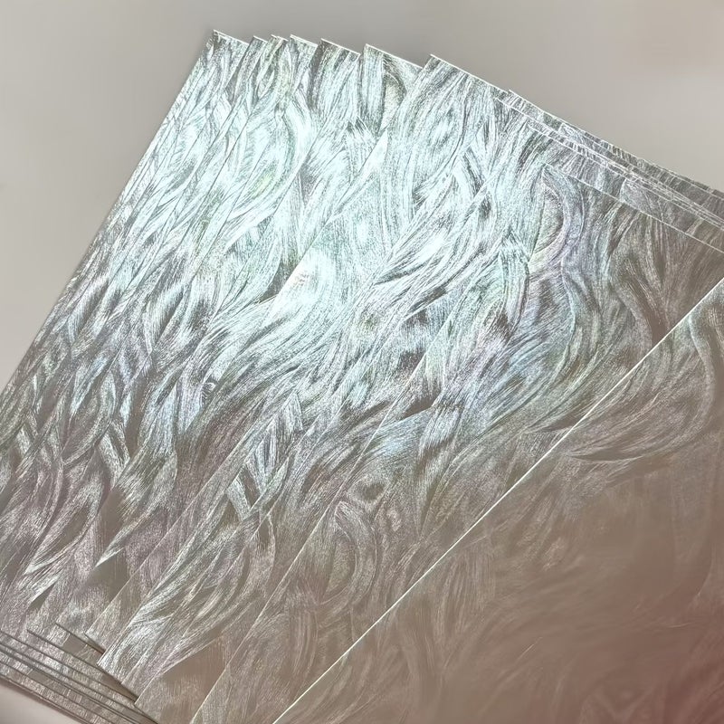 13 Sheets Silvery Feather Laser A4 Cardstock Metallic Luster Paper for Invitations Gift Boxes Party Decor - Image 5