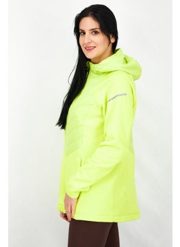 Tchibo Women Textured Long Sleeve Thermal Puffer Jacket, Neon Yellow  - Image 3