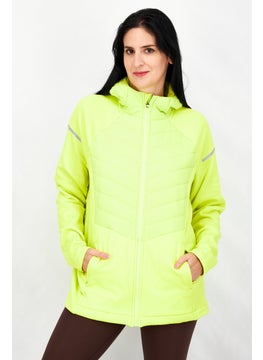 Tchibo Women Textured Long Sleeve Thermal Puffer Jacket, Neon Yellow  - Image 1
