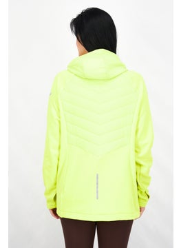 Tchibo Women Textured Long Sleeve Thermal Puffer Jacket, Neon Yellow  - Image 2