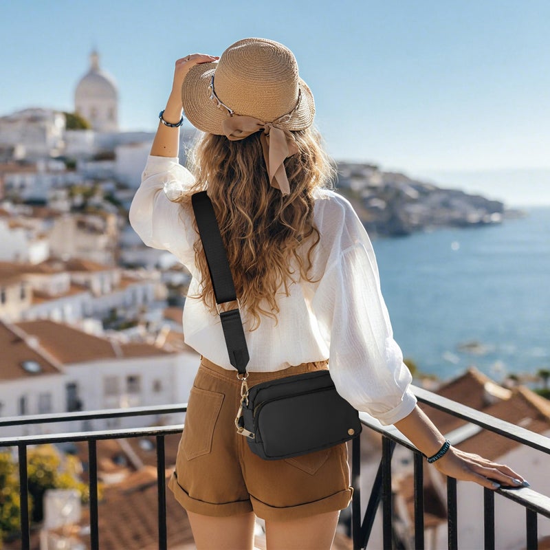Joryin Anti Theft Crossbody Bag for Women Men, Slash-resistant RFID Blocking Travel Purses, Small Shoulder Bag Handbag, Black - Image 2