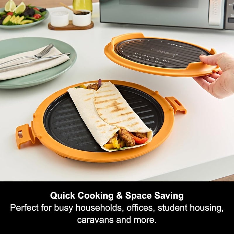 Morphy Richards MICO Round Grill, Quick & Easy Microwave Cooking, Compact Design, Advanced Heatwave Technology, Non-Stick, Healthy Eating, Fajitas, Burgers, Quesadilla, Pancake & More, 511651 - Image 5