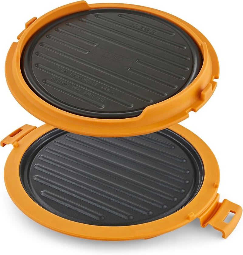Morphy Richards MICO Round Grill, Quick & Easy Microwave Cooking, Compact Design, Advanced Heatwave Technology, Non-Stick, Healthy Eating, Fajitas, Burgers, Quesadilla, Pancake & More, 511651 - Image 1