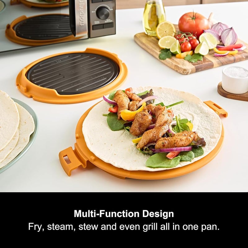 Morphy Richards MICO Round Grill, Quick & Easy Microwave Cooking, Compact Design, Advanced Heatwave Technology, Non-Stick, Healthy Eating, Fajitas, Burgers, Quesadilla, Pancake & More, 511651 - Image 3