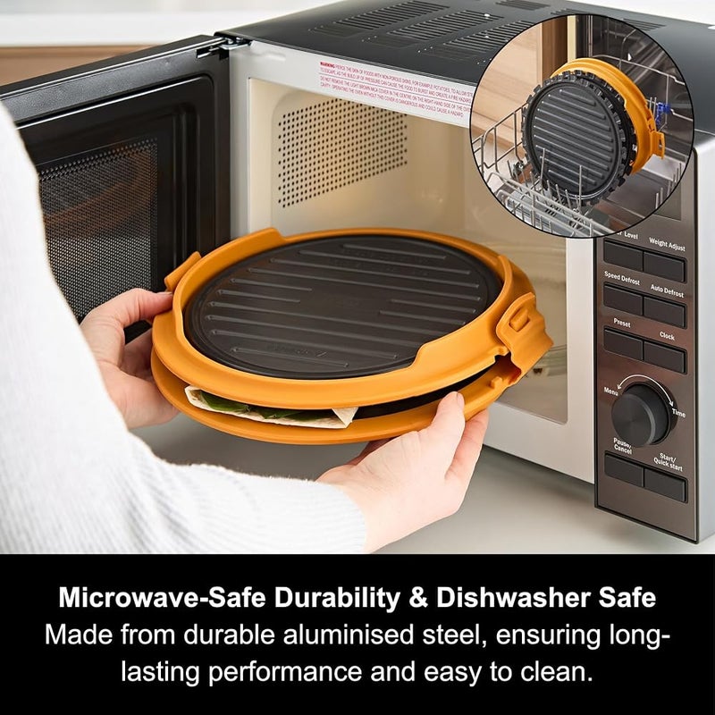 Morphy Richards MICO Round Grill, Quick & Easy Microwave Cooking, Compact Design, Advanced Heatwave Technology, Non-Stick, Healthy Eating, Fajitas, Burgers, Quesadilla, Pancake & More, 511651 - Image 4