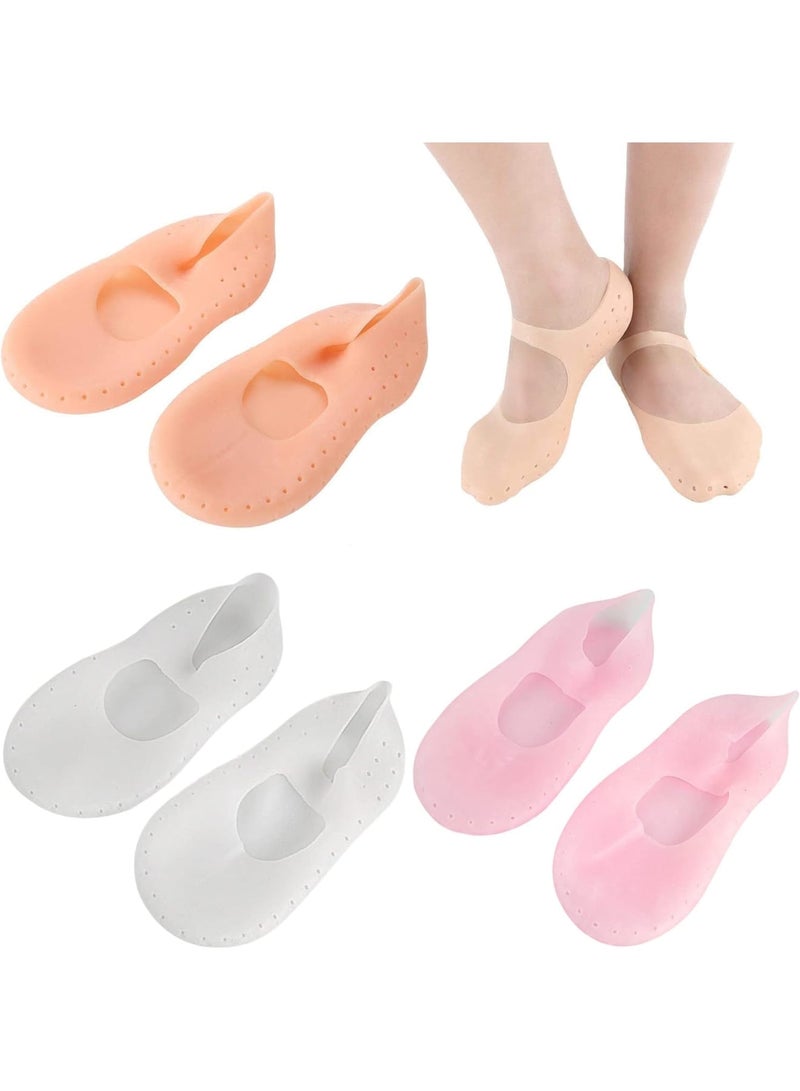 SOLARAE جوارب سيليكون مرطبة، جوارب مرطبة مضادة للتشقق، أداة العناية ببشرة القدم، جوارب وقائية للرجال والنساء، جوارب أرضية قابلة للتنفس، جوارب شاطئية مقاومة للماء للقدمين الجافتين والكاحلين وإصلاح الكعب المتشقق M 3 قطع - Image 1