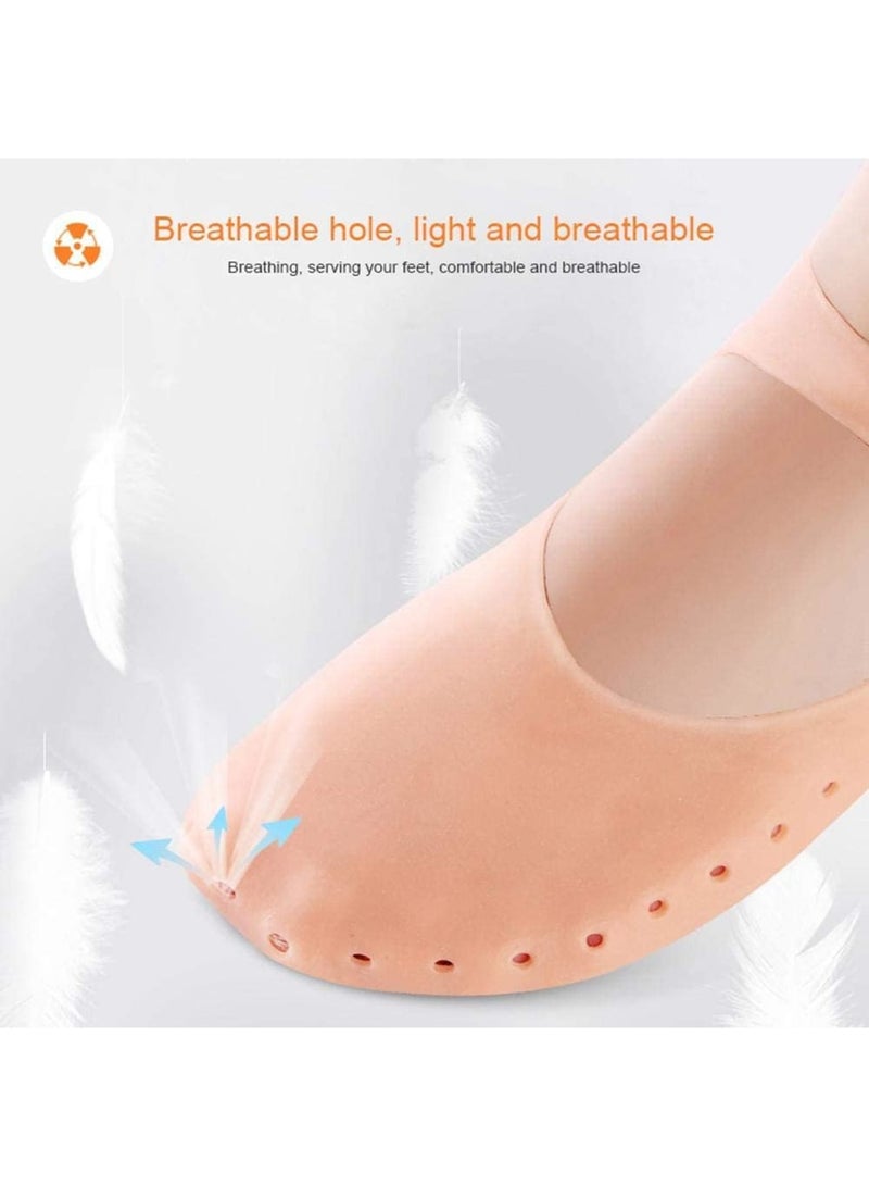 SOLARAE جوارب سيليكون مرطبة، جوارب مرطبة مضادة للتشقق، أداة العناية ببشرة القدم، جوارب وقائية للرجال والنساء، جوارب أرضية قابلة للتنفس، جوارب شاطئية مقاومة للماء للقدمين الجافتين والكاحلين وإصلاح الكعب المتشقق M 3 قطع - Image 5