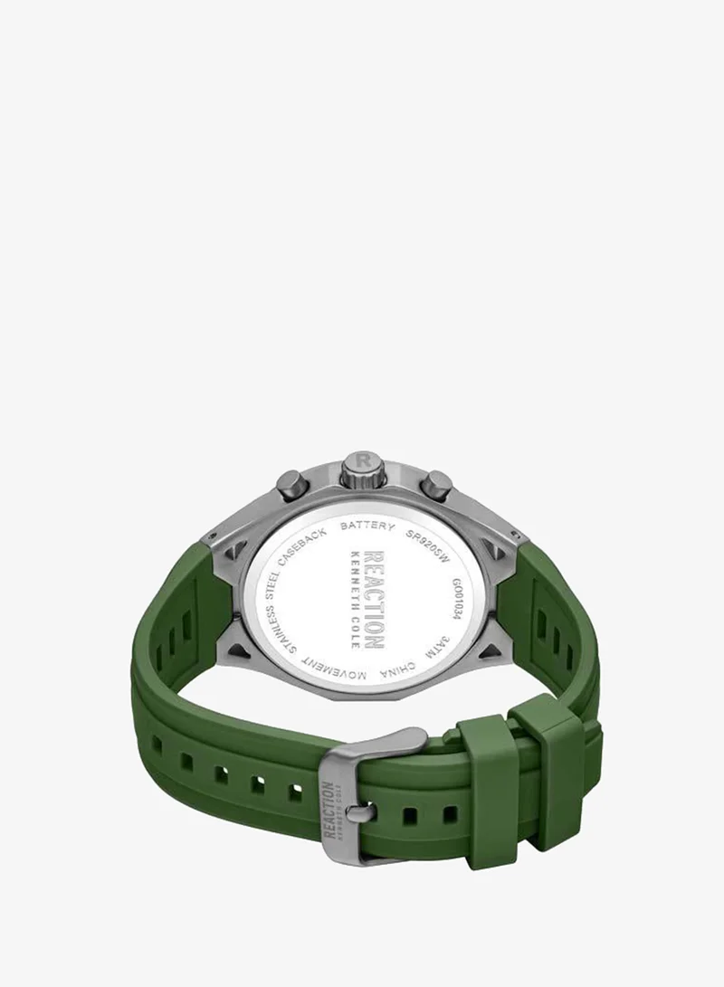 Kenneth Cole Reaction green Green Dial Green Silicone Strap Chronograph Watch for Men, 45mm for Men | Best Price UAE