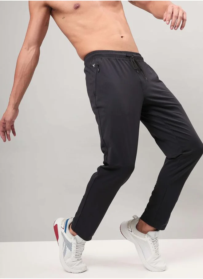 تكنوسبورت Technosport Men Solid Relaxed Fit Track Pants with Duracool+