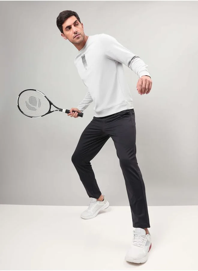 تكنوسبورت Technosport Men Solid Relaxed Fit Track Pants with Duracool+