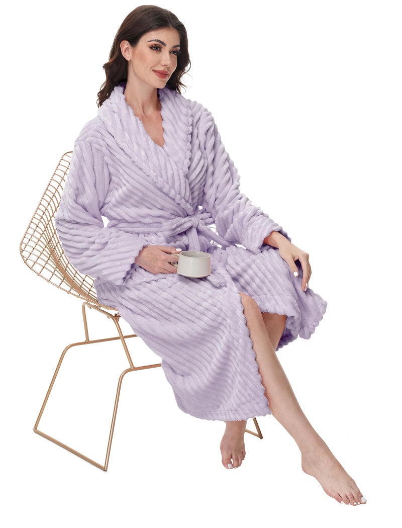 Yurhap Premium Robes for Women - Super Soft Cozy Fleece Womens Robe Plush Long Bathrobe - Image 5
