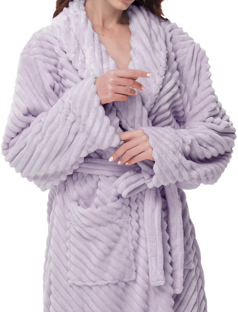 Yurhap Premium Robes for Women - Super Soft Cozy Fleece Womens Robe Plush Long Bathrobe - Image 4