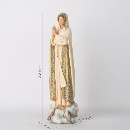 BC BUILDCLASSIC BC Catholic Our Lady of Fatima Statues, Blessed Virgin Mary Figurine for Altar, Holy Mother Madonna 12" H, Religious Gift to Mom, Classical Renaissance Sculpture by Buildclassic - Image 5
