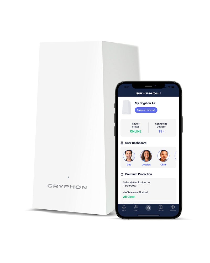Gryphon AX – Ultra-Fast Mesh WiFi 6 Parental Control Router – Advanced Content Filters and Next-Gen Firewall - 4.3 Gbps Across 3,000 sq. ft. per Router for Multi-Device Households - Image 1