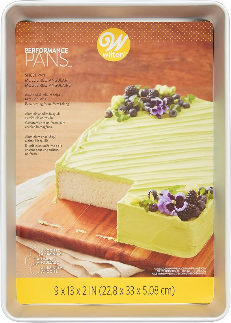 Wilton صينية خبز مستطيلة من الألمنيوم 9x13 بوصة من ويلتون مصنوعة من الألمنيوم المؤكسد الطبيعي بدون PFAS مثالية للتسخين المتساوي - Image 3