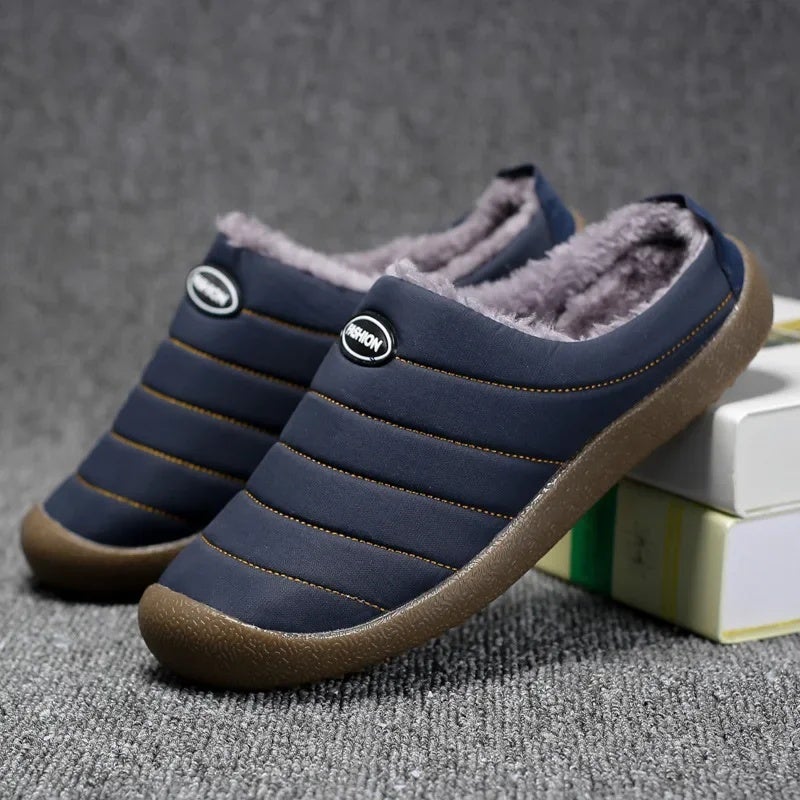 New autumn and winter fleece-lined cotton slippers men''s warm casual cotton shoes home waterproof non-slip slippers double-purpose cotton shoes - Image 5