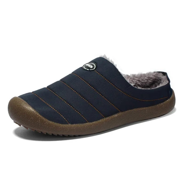 New autumn and winter fleece-lined cotton slippers men''s warm casual cotton shoes home waterproof non-slip slippers double-purpose cotton shoes - Image 4