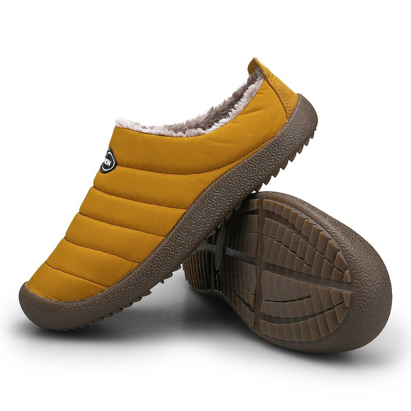 New autumn and winter fleece-lined cotton slippers men''s warm casual cotton shoes home waterproof non-slip slippers double-purpose cotton shoes - Image 1