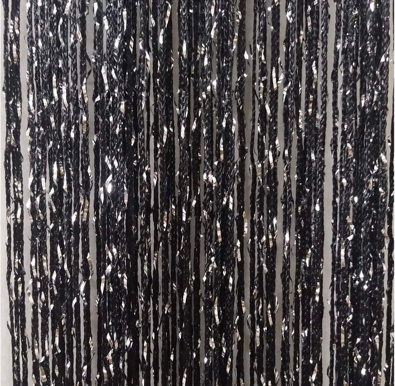ave split Decorative Door String Curtain Wall Panel Fringe Window Panel Drapes Room Divider Blind Divider Tassel Screen Home 100cm*200cm (black1) - Image 1